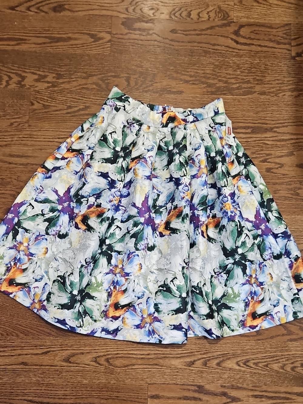 H&M Floral Circle Skirt in White, Green, Purple, Blue, Orange